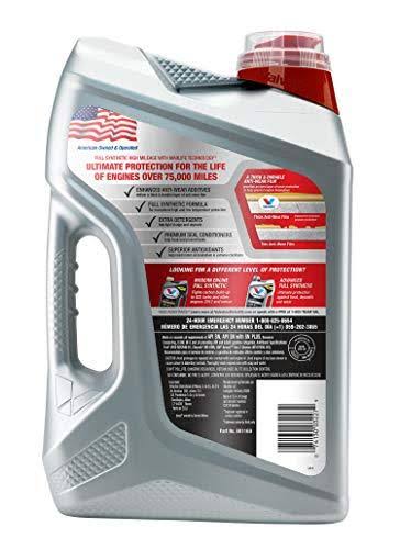 Full Synthetic High Mileage SAE 5W-30 Motor Oil 5 qt, Case of 3 R92566