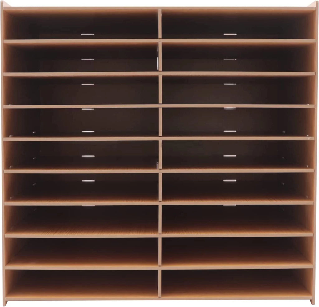 9-Tier Golden Oak Letter Tray Paper Organizer Rack S824