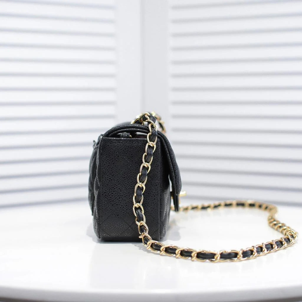 Black Mini Flap Bag L737