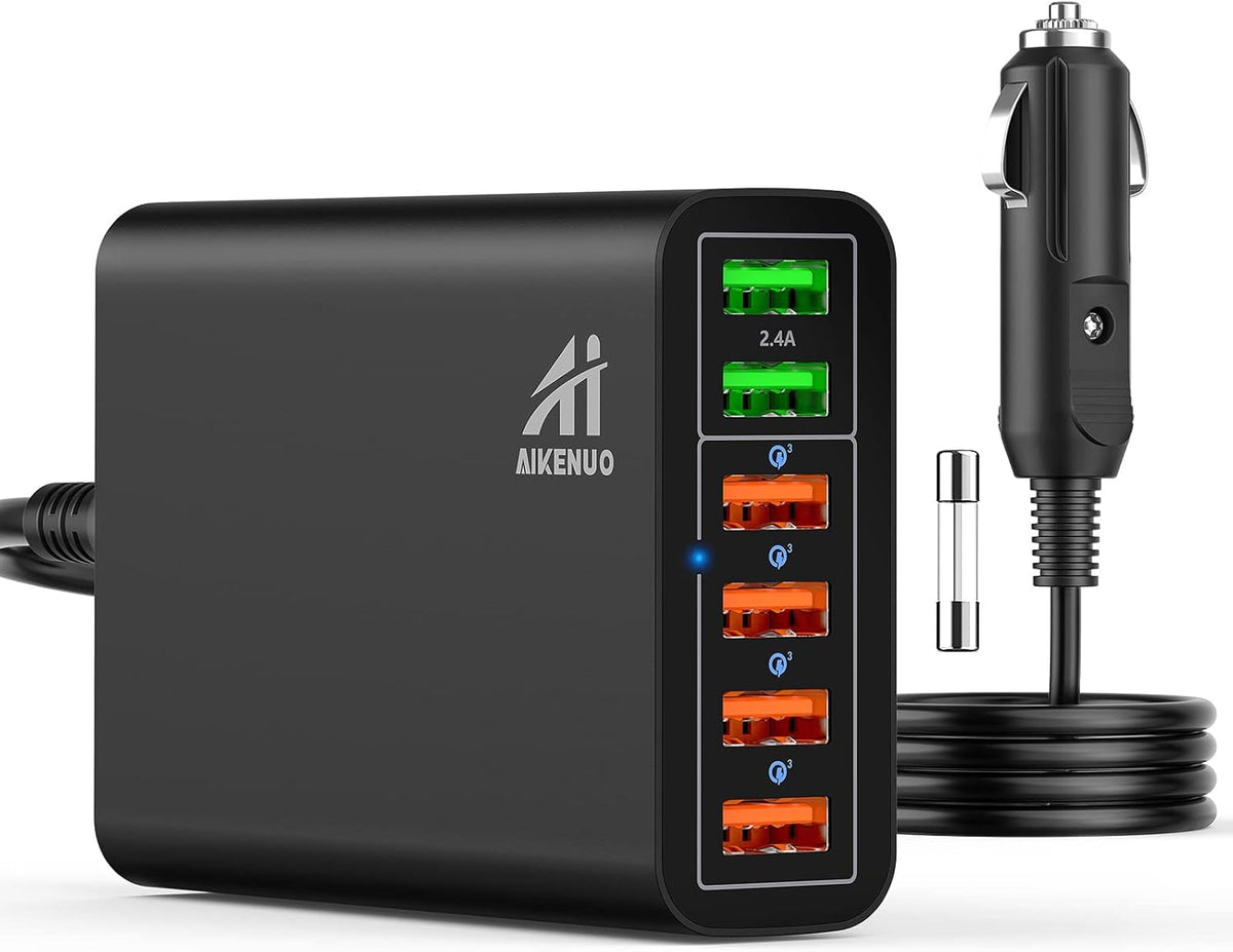 96W 6 Port QC3.0 USB Car Charger Adapter, Pack of 2 U4405