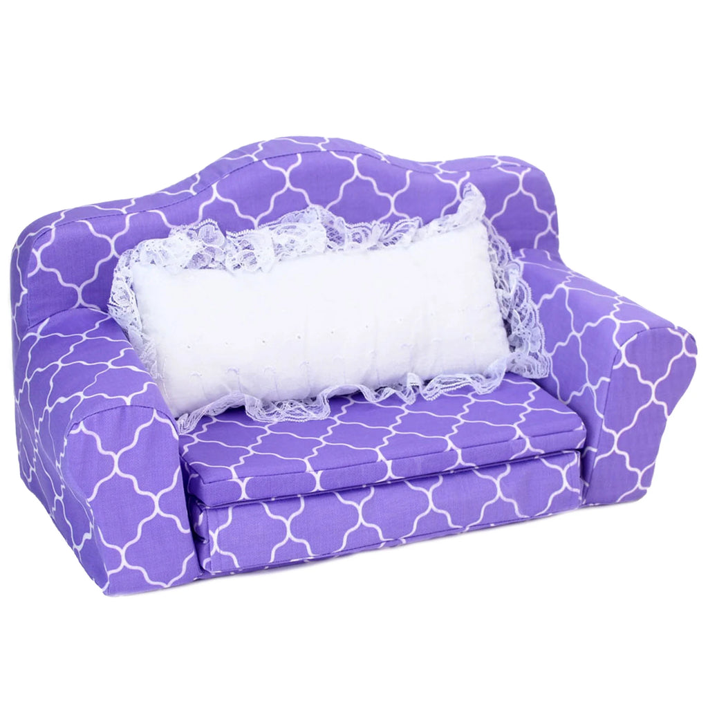 Plush Pull Out Couch/Double Bed for 18" Dolls L2373