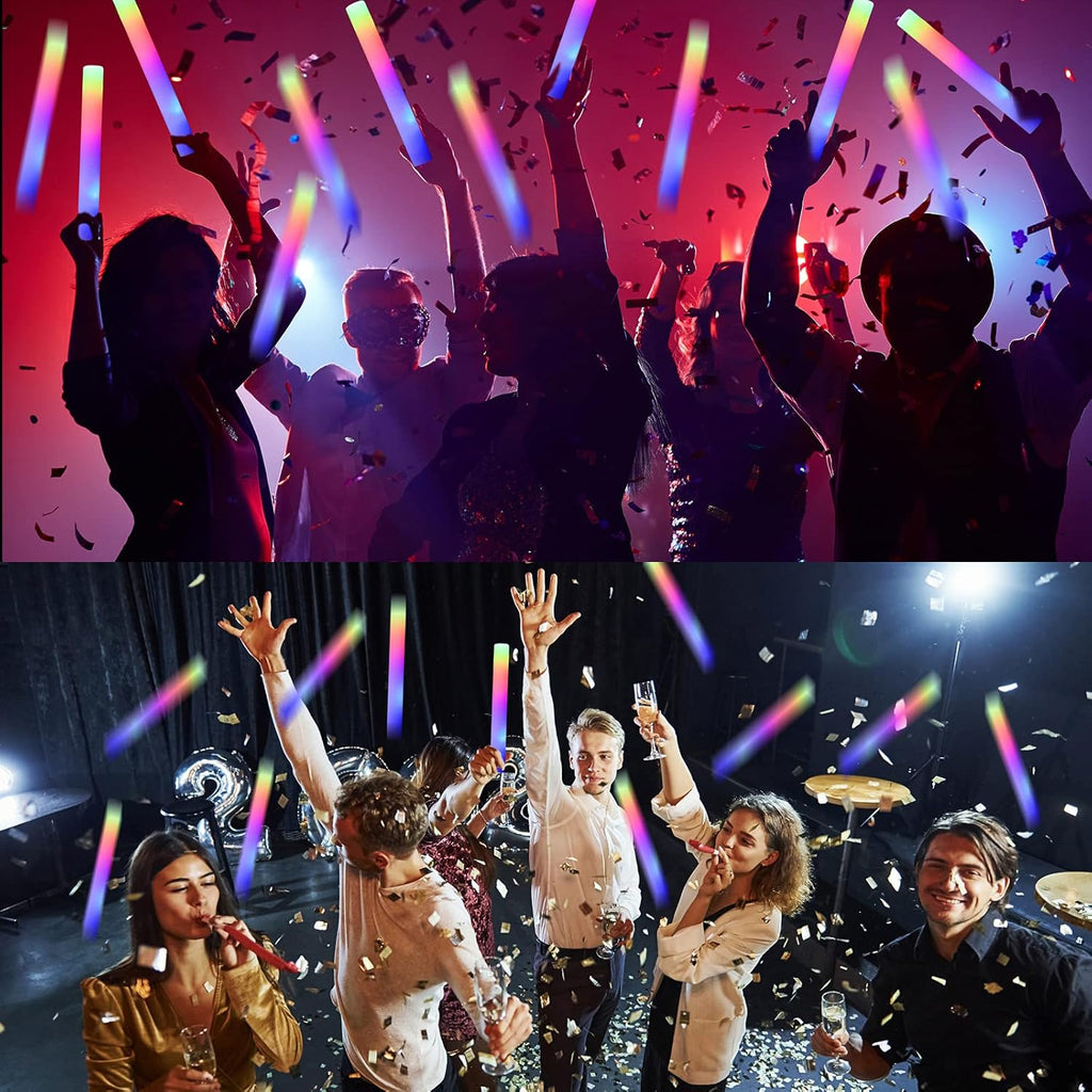220 Pieces LED Light up Foam Sticks Colorful Flashing Glow Stick with 3 Modes Y25768