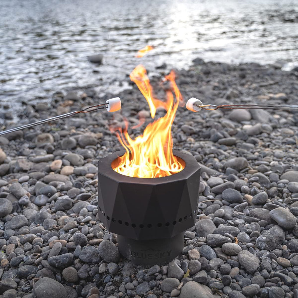 Black Steel Smokeless Fire Pit with Carrying Bag M82492