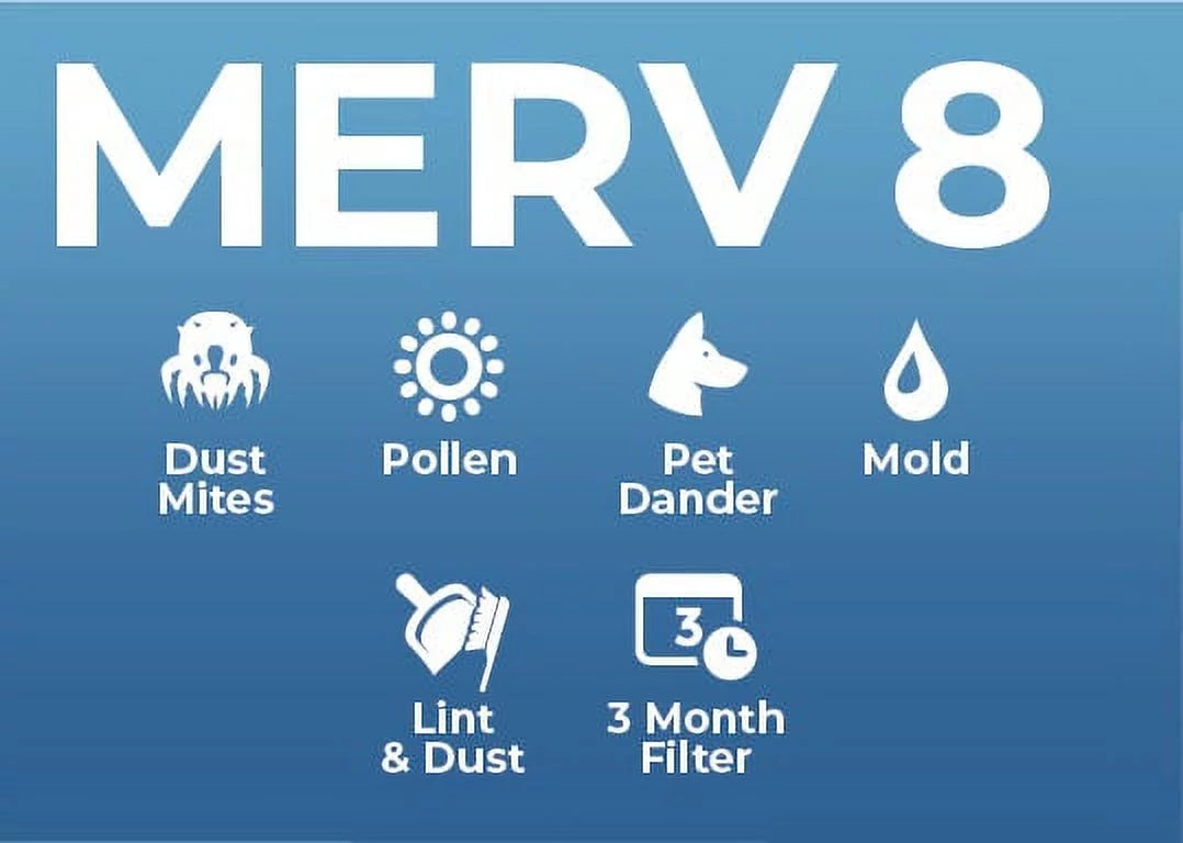 16-3/8 x 21-1/2 x 1 MERV 8 1" Air Filters 4 Pack Y8190