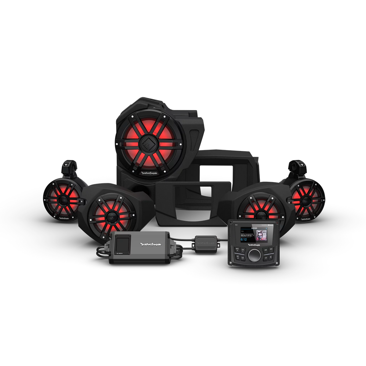 Audio Kit: Receiver, 800-Watt Amp, LED Lighted Front Speaker, Subwoofer & Rear Speaker Kit R432376