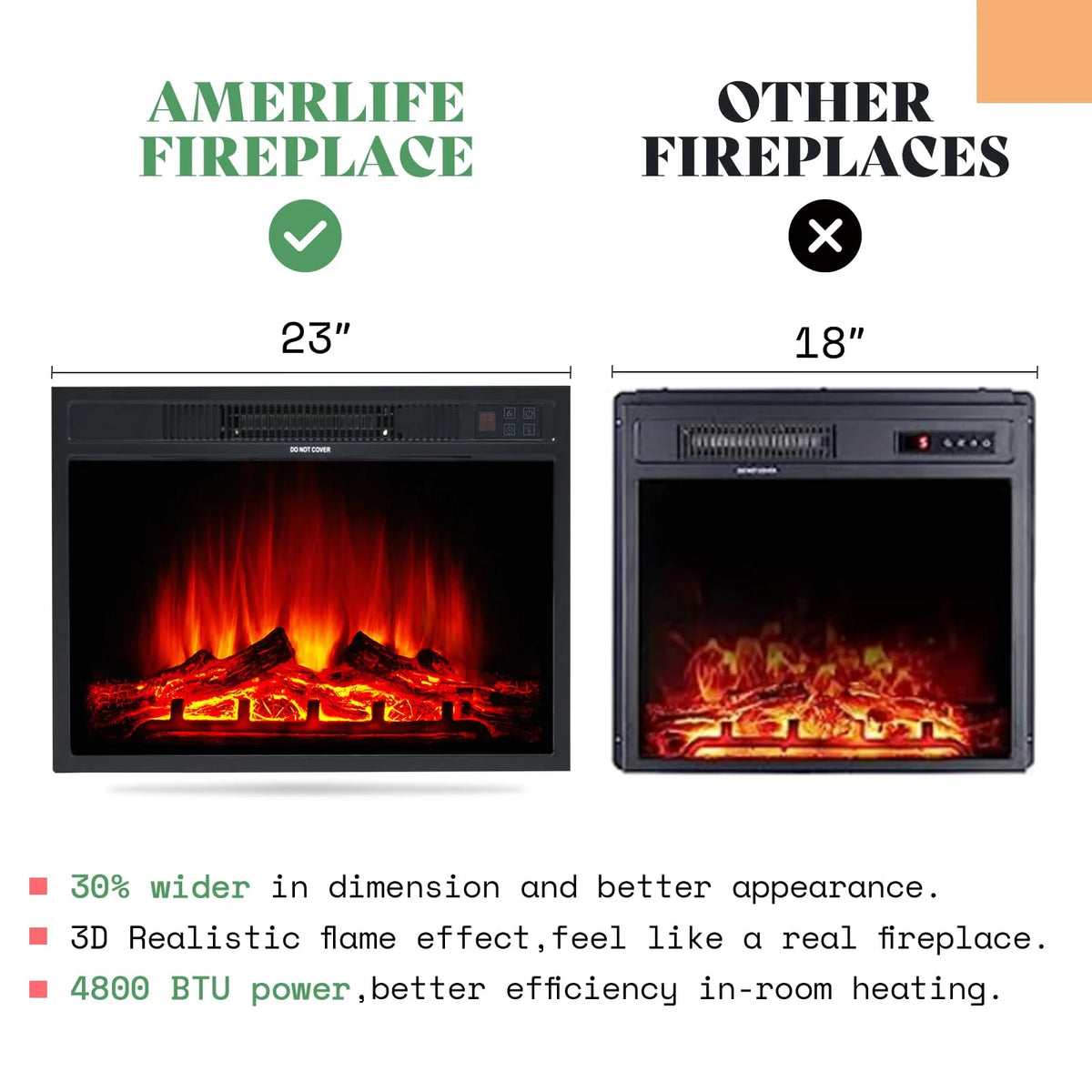 Black Wood Texture Fireplace TV Stand K794
