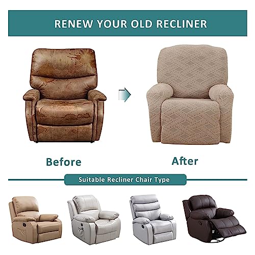 Coffee Recliner Slipcover with Side Pocket V82061