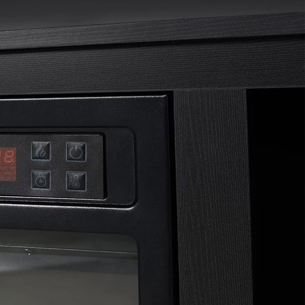 Black Wood Texture Fireplace TV Stand K794