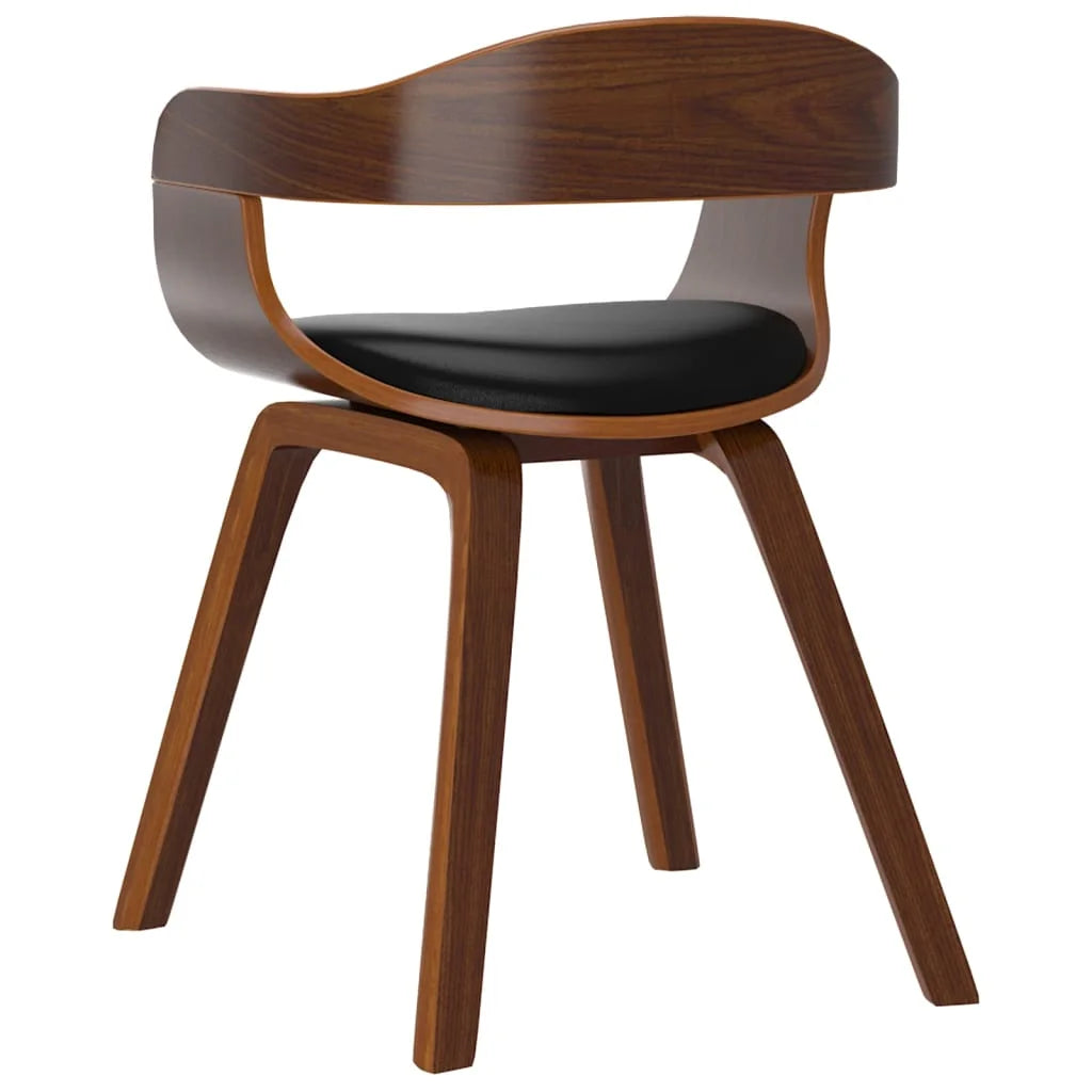 Black 2 pcs Bentwood Faux Leather Dining Chair F67849