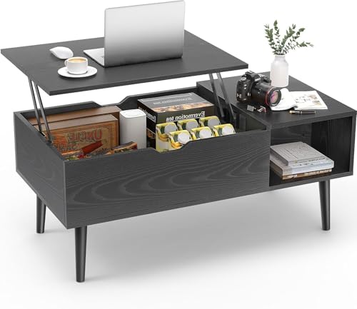 Lift Top Coffee Table with Storage Shelf and Hidden Compartment N98913