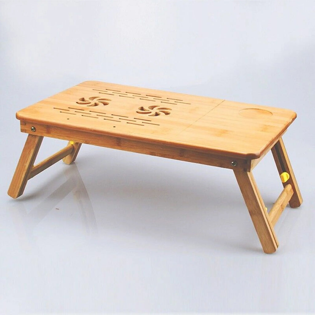 22" Bamboo Folding Laptop Stand with Drawer N137