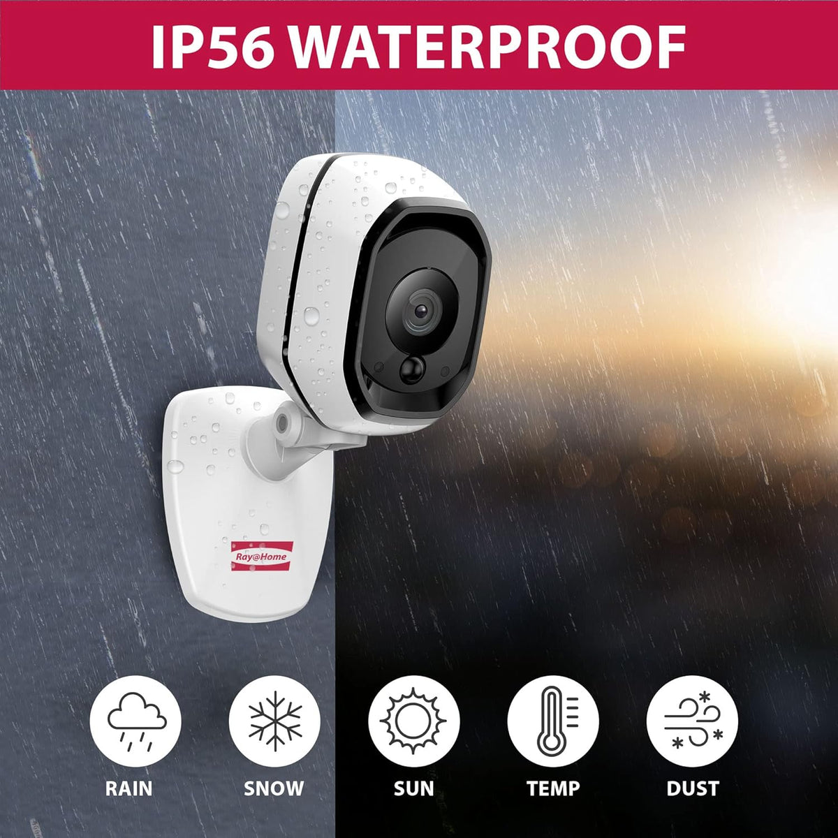 Wireless Night Vision Camera, IP56 120° View, 1080p, 1 Battery Powered W621