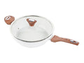 11" Deep Frypan 5 Qt Wok Non-Stick Ceramic Coating Aluminum Body Navy S456