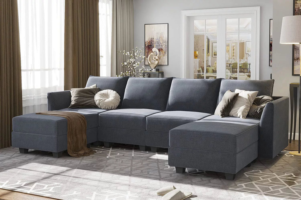 Bluish Grey Sectional Sofa T30586