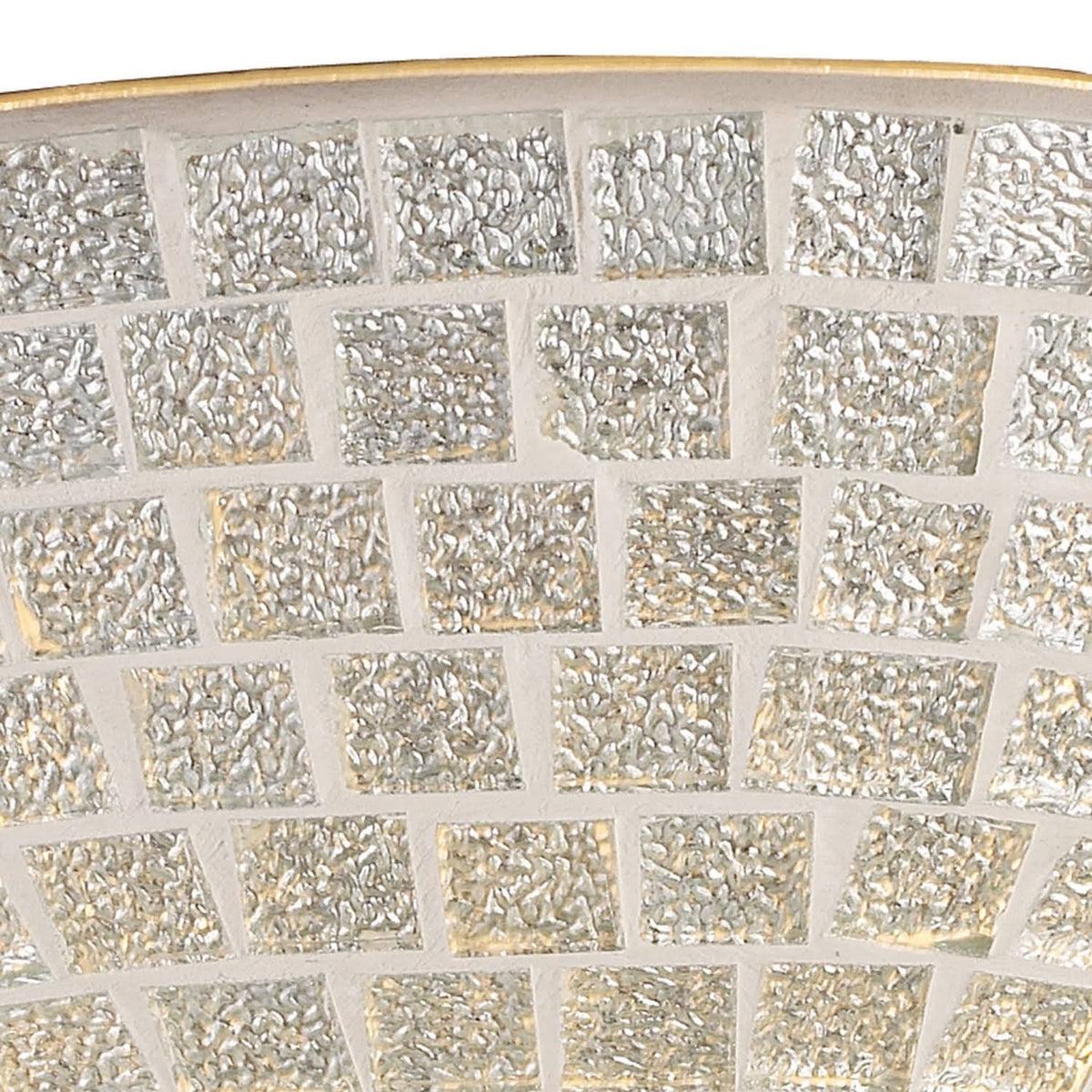 Satin Nickel 2-Light Semi-Flush with Silver Mosaic Glass M266