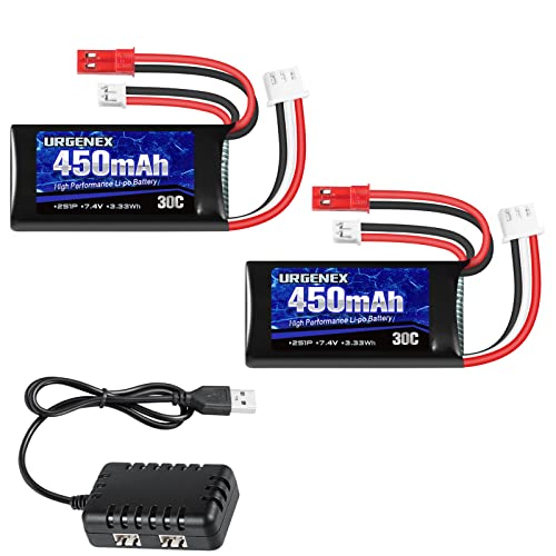 7.4V 450mAh Rechargeable Lipo Battery with JST & PH2.0 Plug C61330