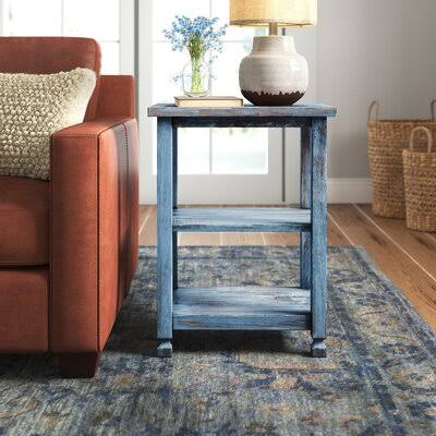 Blue End Table with Storage U198660