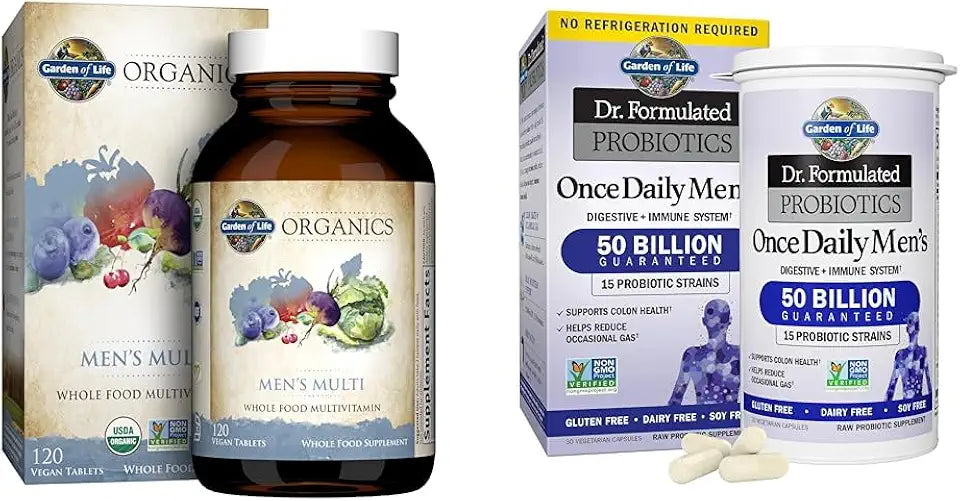 Organic Whole Food Multivitamin and Probiotics Supplement 120 Tablets 30 Capsules S1550