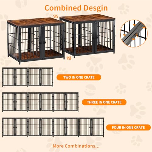 Large Wooden Dog Crate Furniture with Removable Divider O540