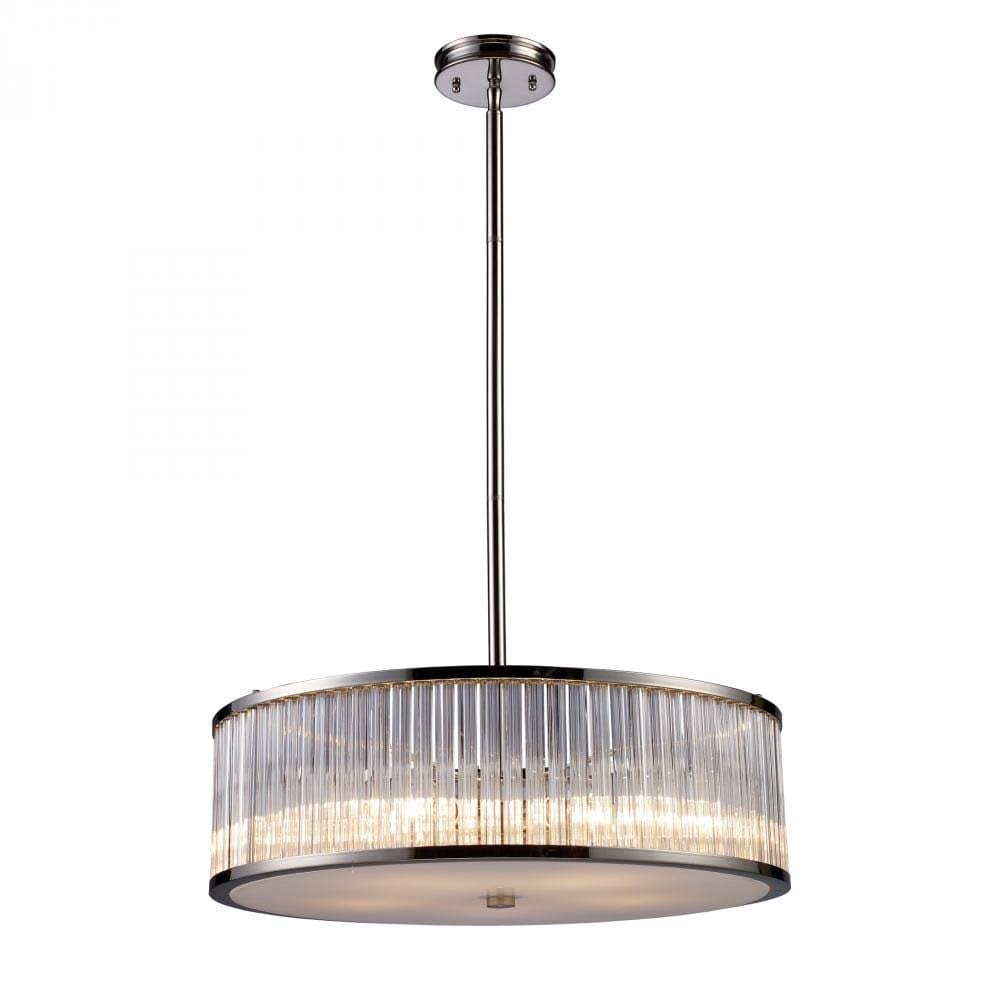 Satin Nickel 2-Light Semi-Flush with Silver Mosaic Glass M266