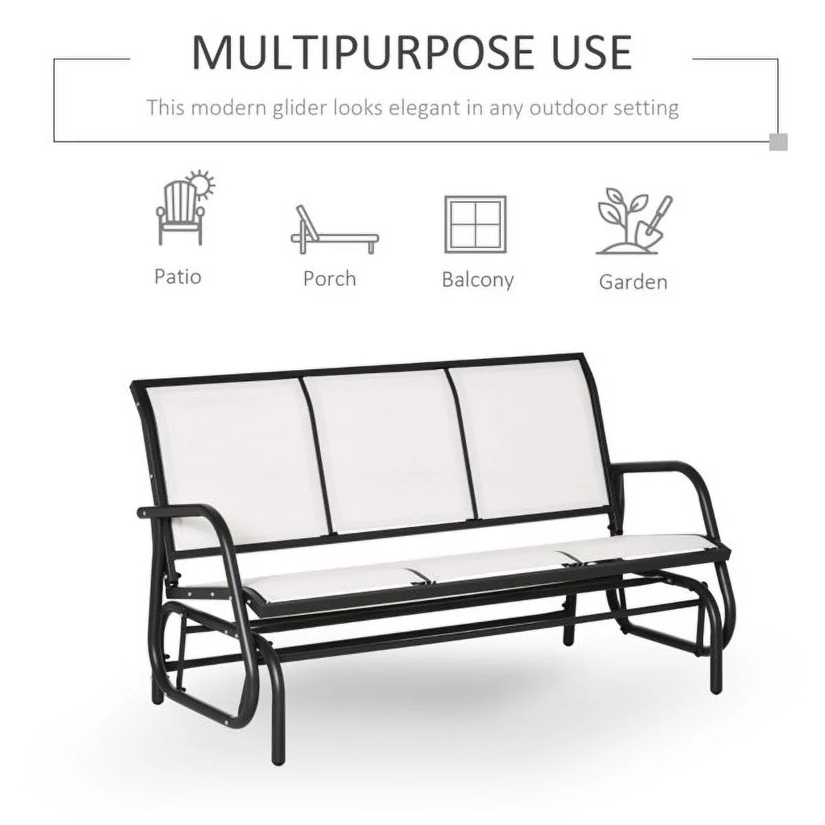Outdoor Glider Bench 3-Person Rocking Chair L781