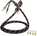 Single Audiophile Speaker Cable with Gold Plated Connector, Nylon Braid, 4.9ft, Pack of 2 O7229