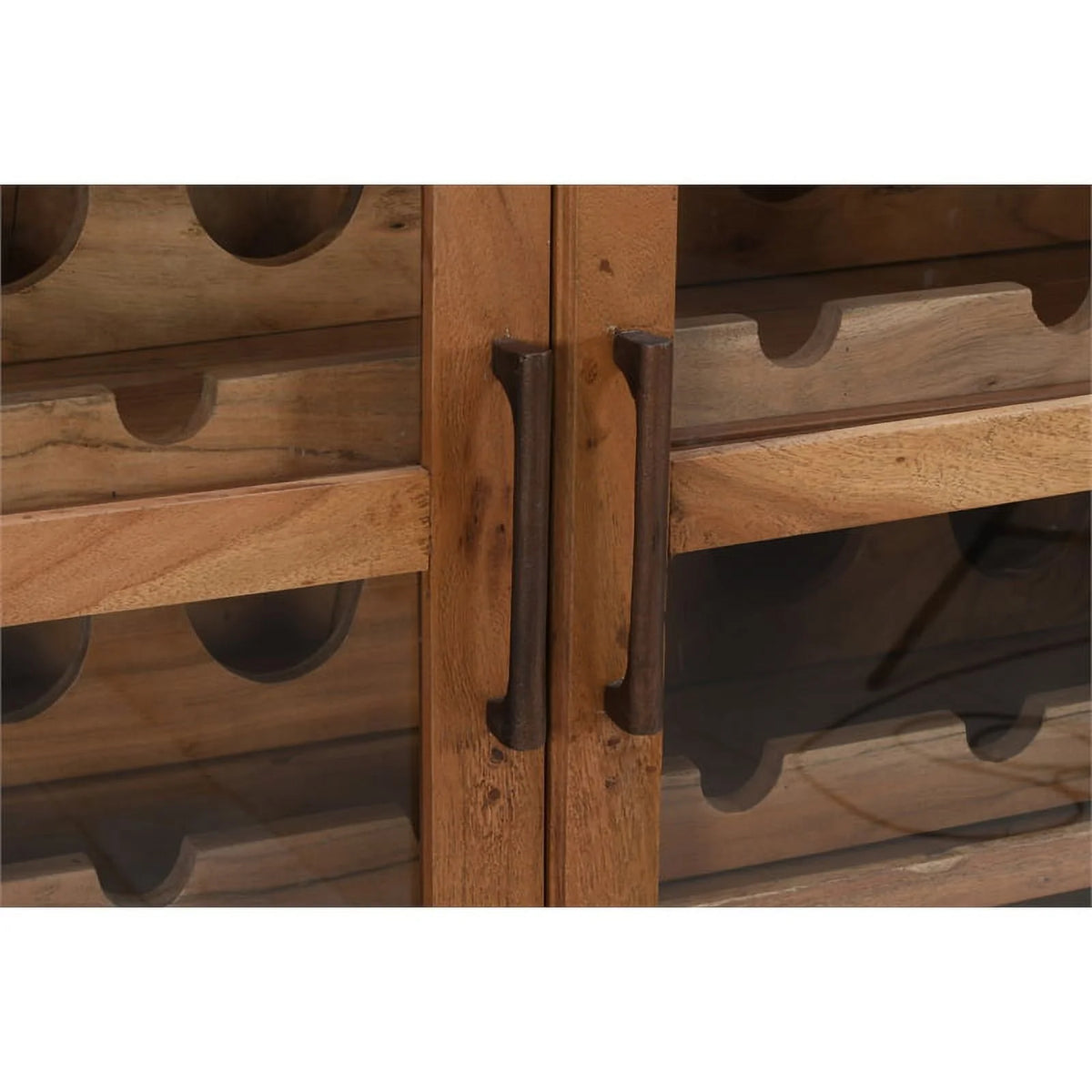 Tall Natural Finish Mango Solid Wood Wine Cabinet C121