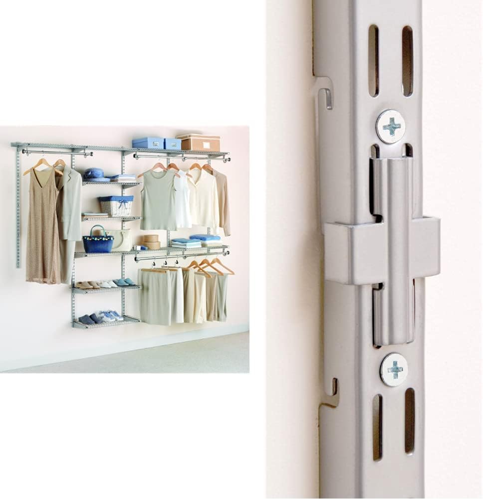 Titanium Wire Shelving Kit with Expandable Shelving and Telescoping Rods S883331