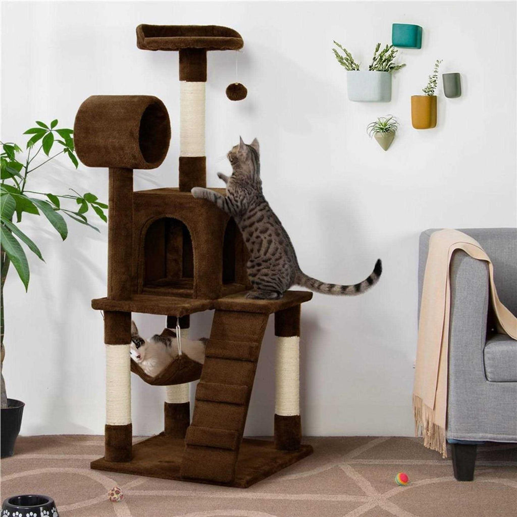 51-in Plush Multi-Cat Tree & Condo U6160