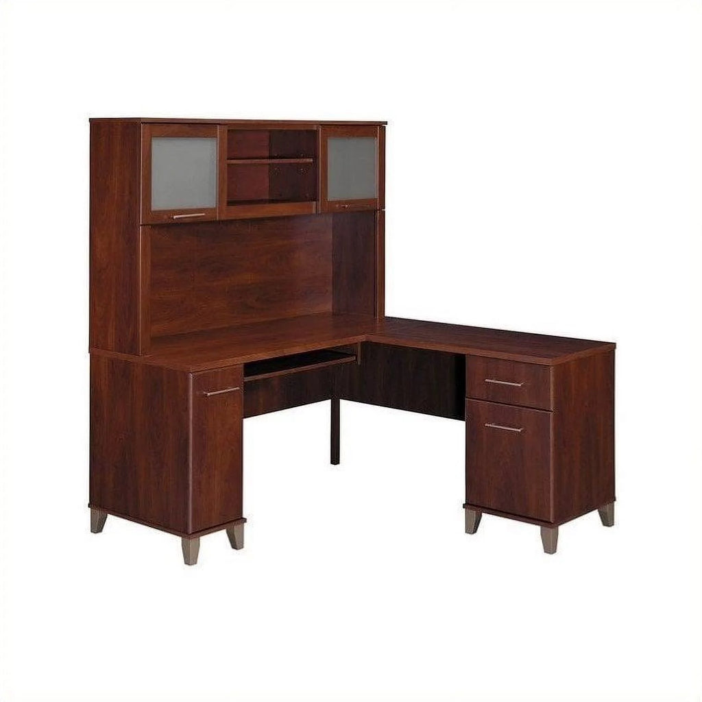 60" L-Shape Computer Desk with Hutch Y445