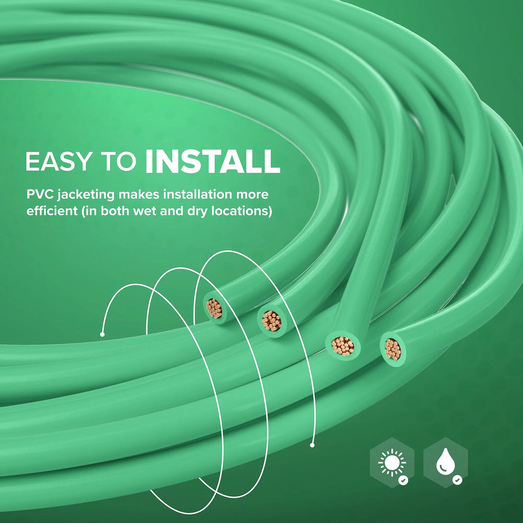 150 Feet Insulated Stranded Copper THHN THWN Wire 14 AWG Green A2730