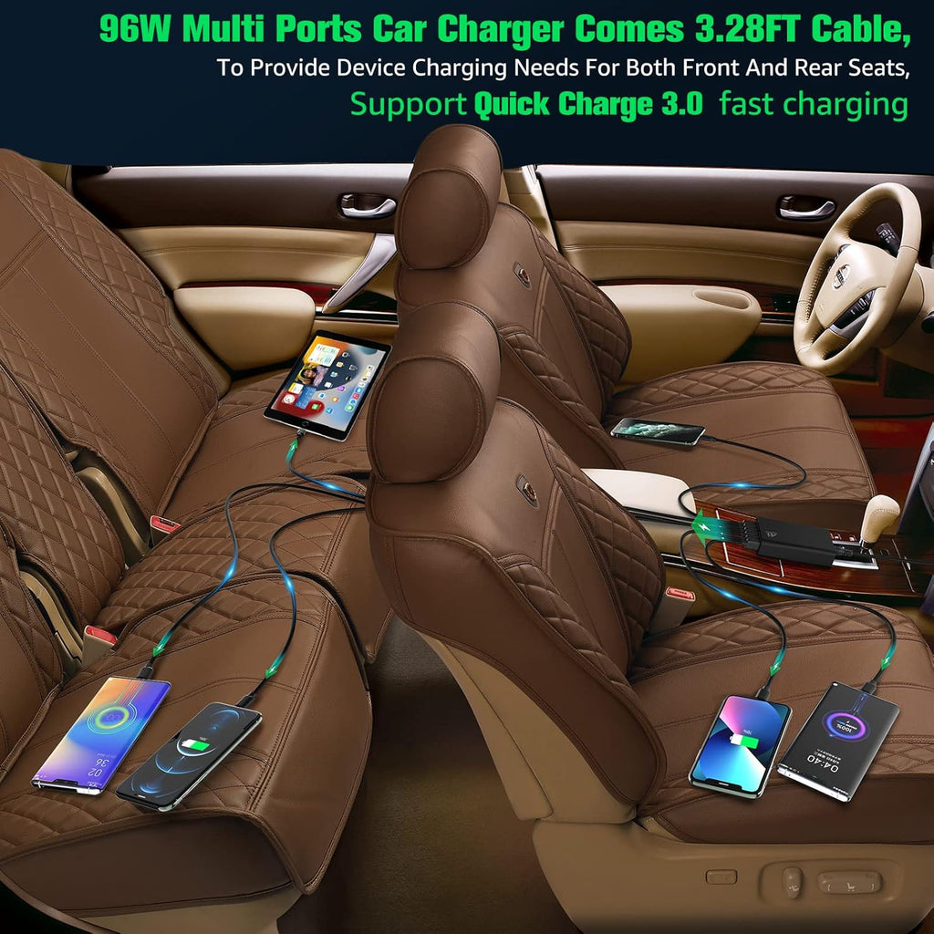 96W 6 Port QC3.0 USB Car Charger Adapter, Pack of 2 U4405