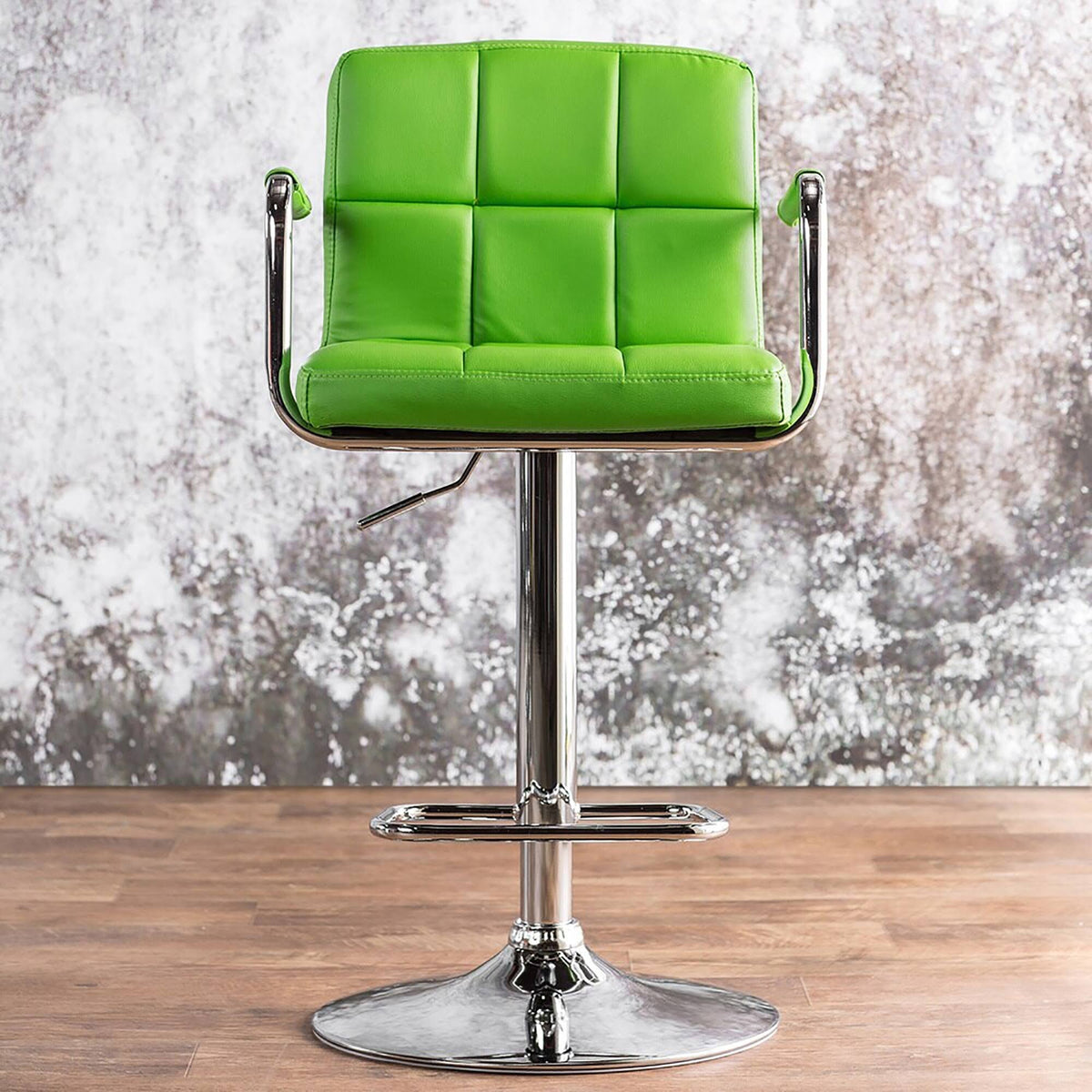 Green Adjustable Swivel Barstool Set of 2 O872981
