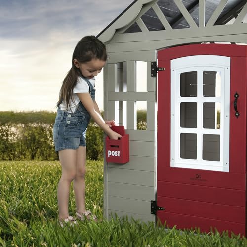 Wooden Cedar Playhouse with Play Sink and Picnic Table V553348