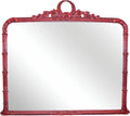 Antique Chinese Red Buffet Mirror Q39158