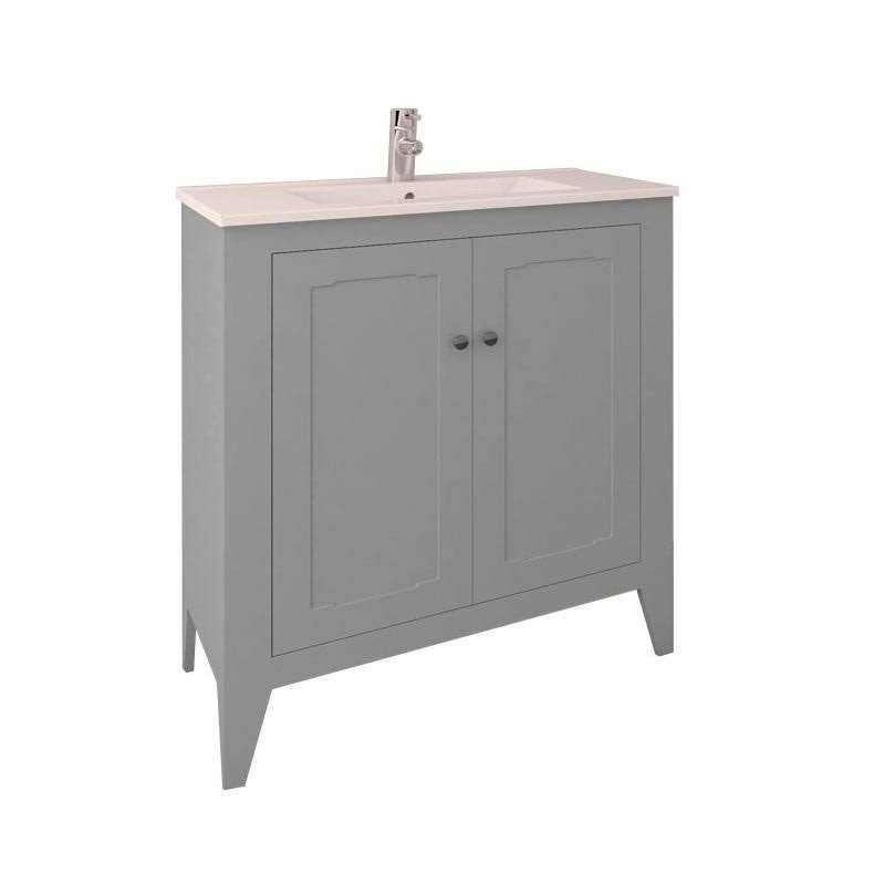 32x22 Grey Bathroom Vanity Cabinet Set with Ceramic Counter Top W144143