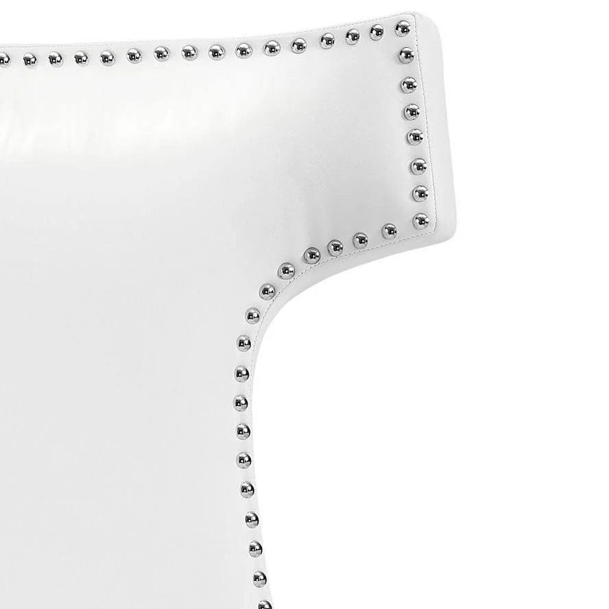 White Curved Vinyl Dining Chair (Set of 2) L90559