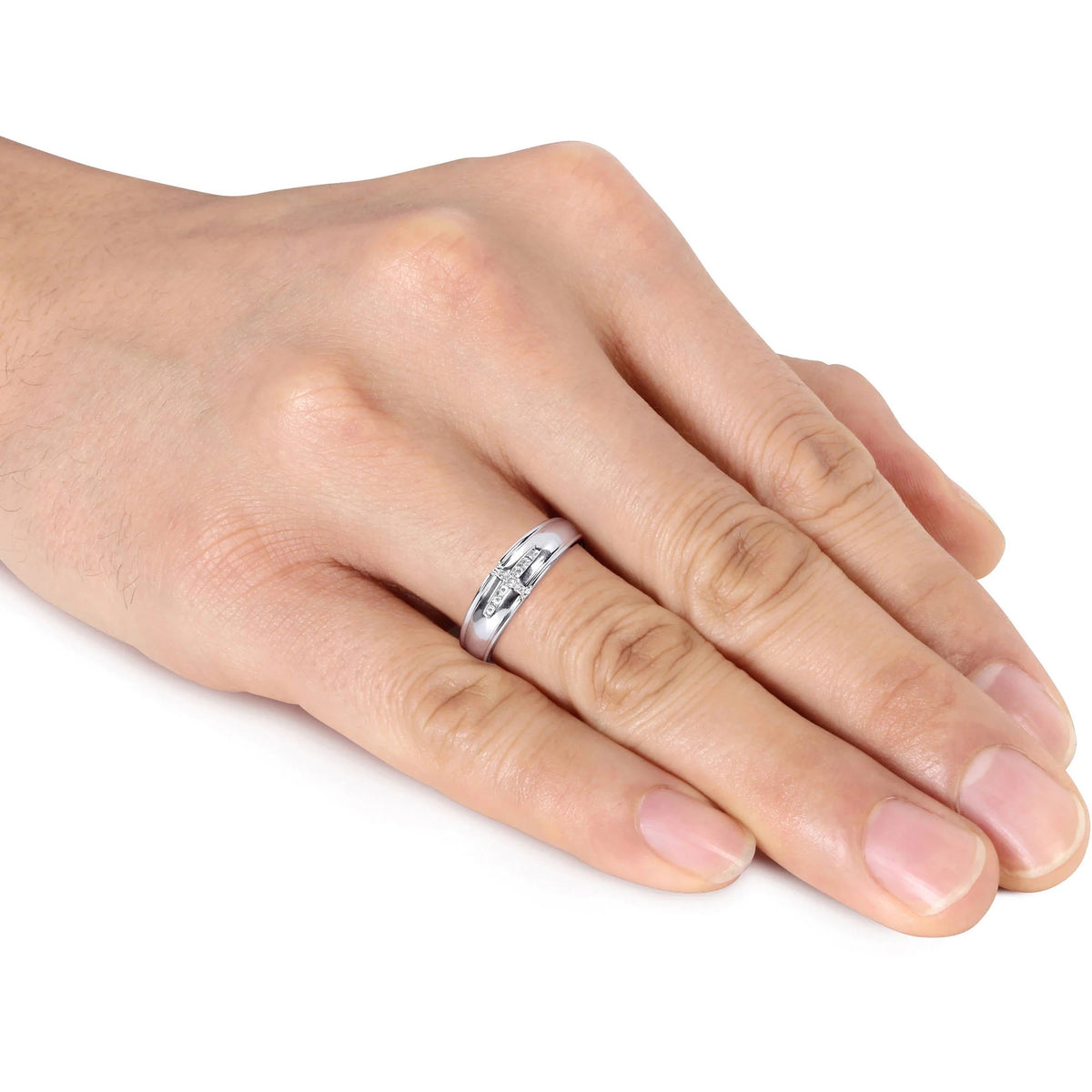 10kt White Gold Diamond Wedding Band X72956