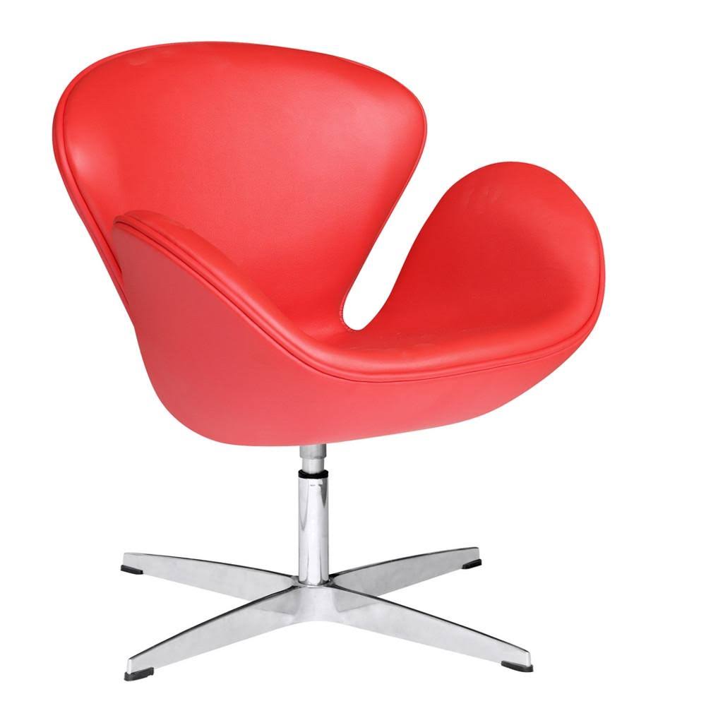 White Leather Swan Chair Q57710