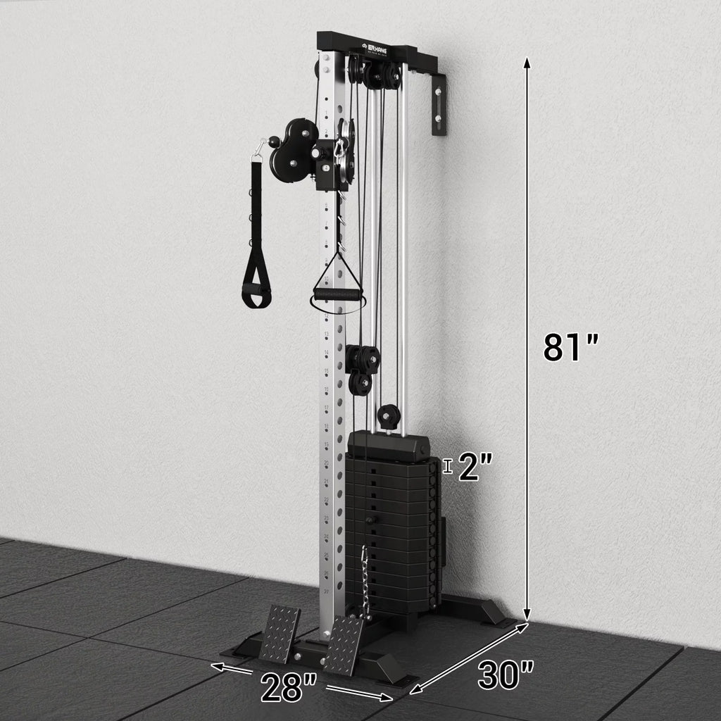 Wall Mount Cable Crossover Machine with 200LBS Weight Stack U2014
