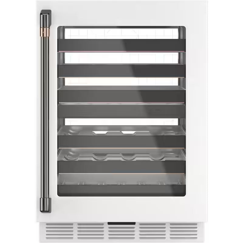 24 in. 46-Bottle Wine Beverage Cooler in Matte White E3320