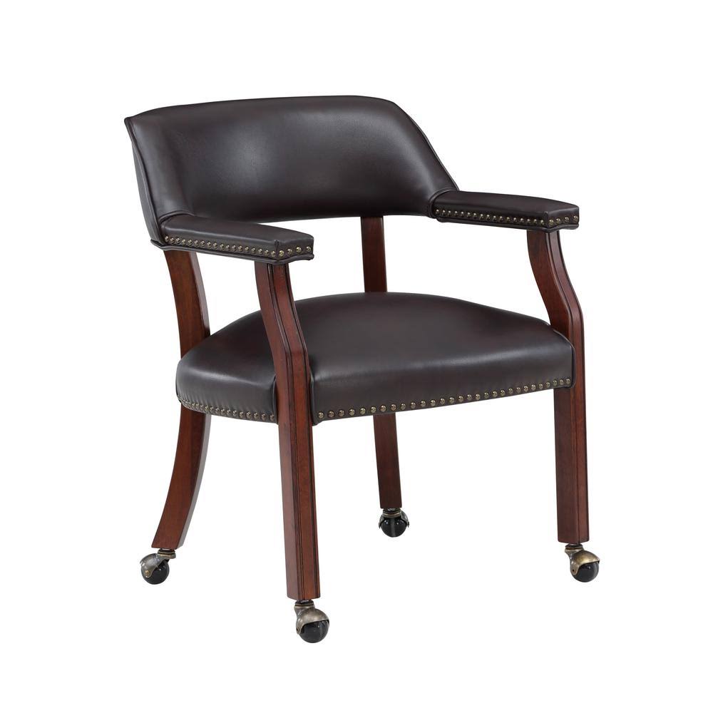 Burnished Brown Caster Game Chair F19490