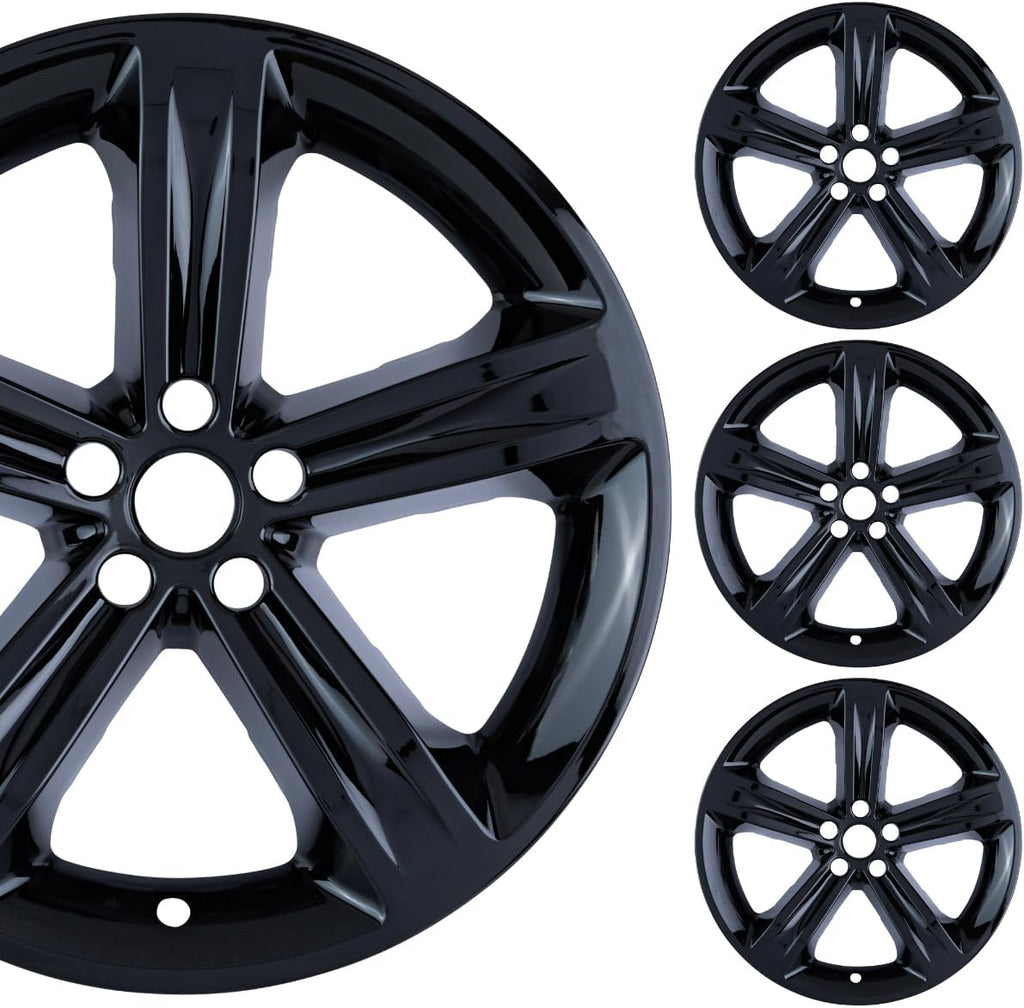 20" Gloss Black Wheel Skin Set ABS Plastic Q77652