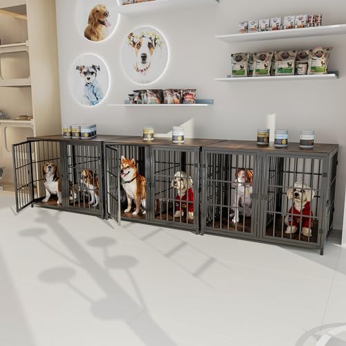 Large Wooden Dog Crate Furniture with Removable Divider O540