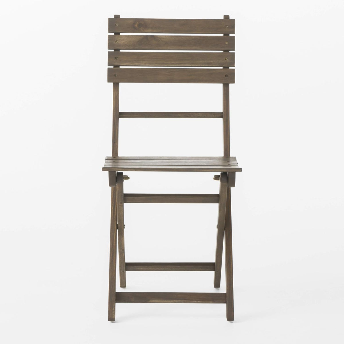 Acacia Wood Foldable Dining Chairs, 4-Pcs Set, Grey Finish O62688