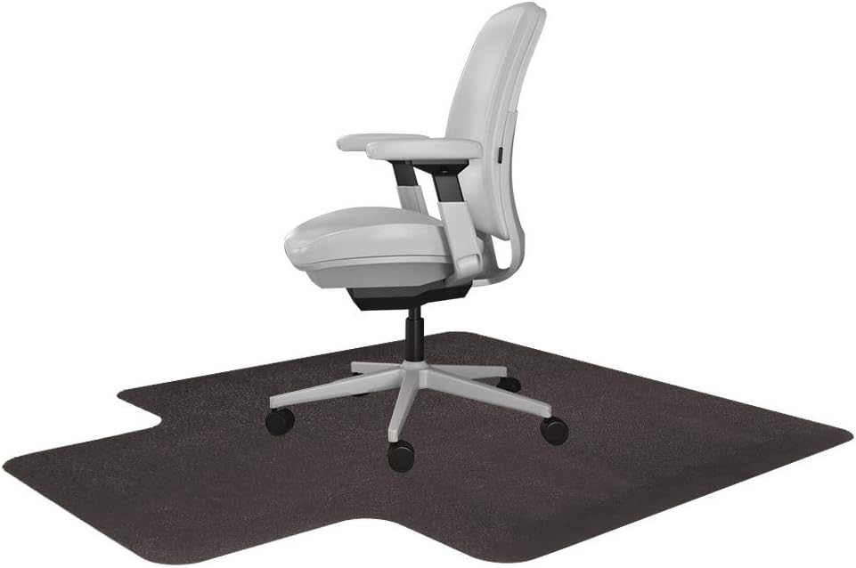 Black Office Desk Chair Mat with Lip for Carpet Q78692