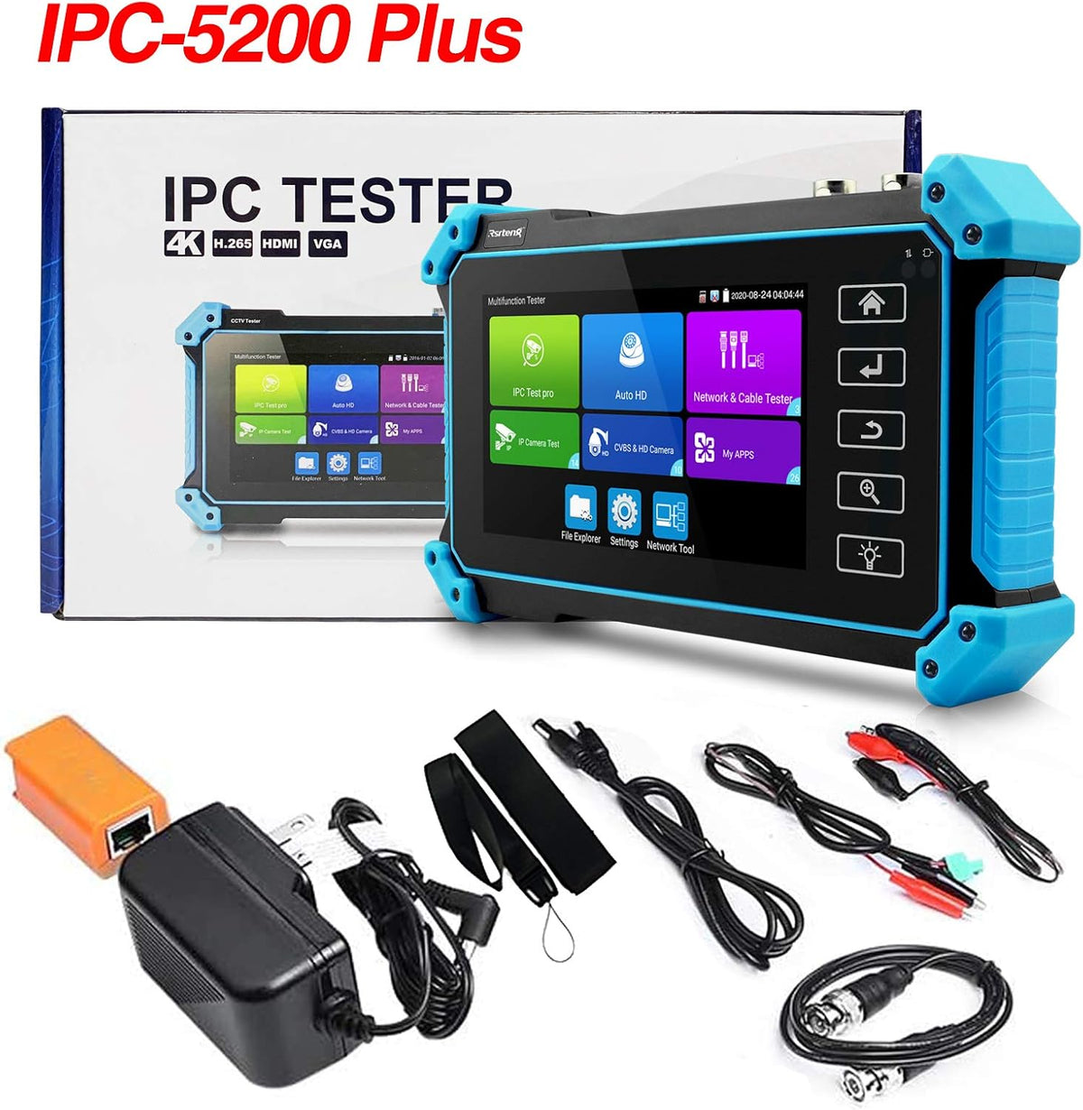 IPC Camera Tester 8MP AHD CVI TVI SDI CVBS IP Camera Test 4K HD Display 5inch IPS Touch Screen Support POE PTZ WiFi RS485 HDMI & VGA Input DC12V Output S5201