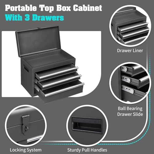 4 Drawer Rolling Tool Chest with Wheels and Lock N69143