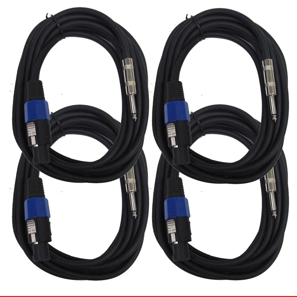 Four Pack of Speakon to 1/4 Speaker Cables 15' J51696