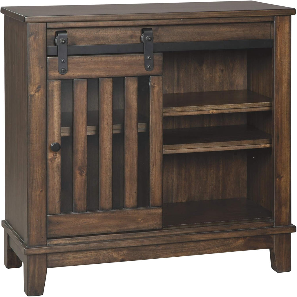 Brown Accent Cabinet with Open-Slat Door N2024